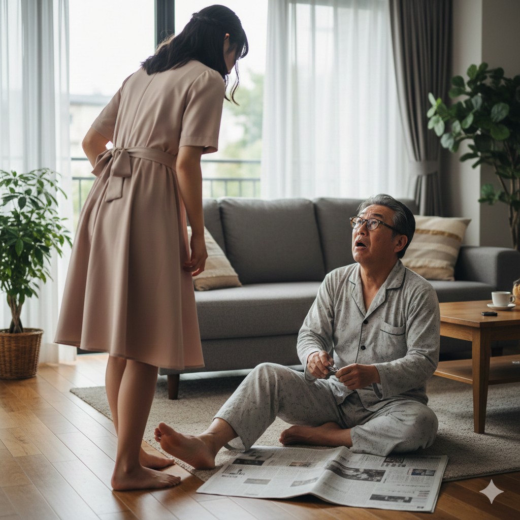 怒られているパパ